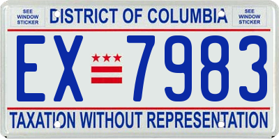 DC license plate EX7983