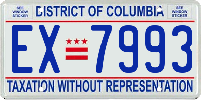 DC license plate EX7993