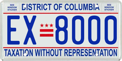 DC license plate EX8000