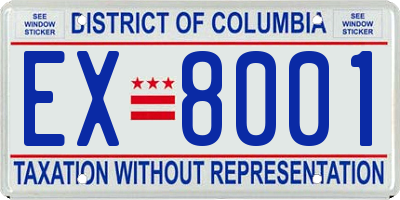 DC license plate EX8001