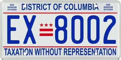 DC license plate EX8002