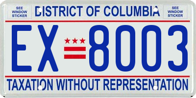 DC license plate EX8003