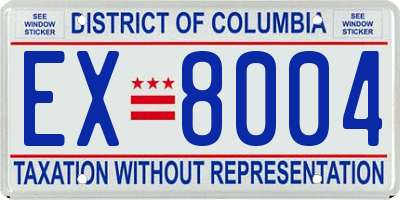 DC license plate EX8004