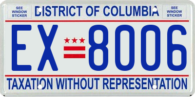 DC license plate EX8006