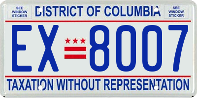 DC license plate EX8007