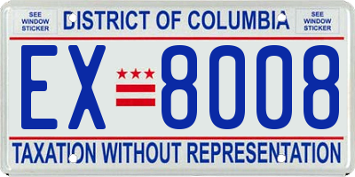 DC license plate EX8008