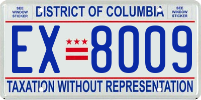 DC license plate EX8009