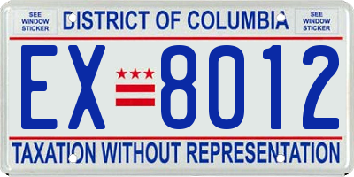 DC license plate EX8012