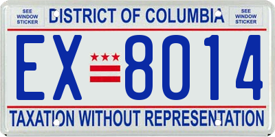 DC license plate EX8014