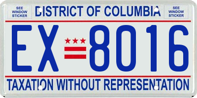 DC license plate EX8016