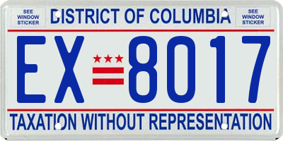 DC license plate EX8017