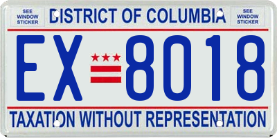 DC license plate EX8018