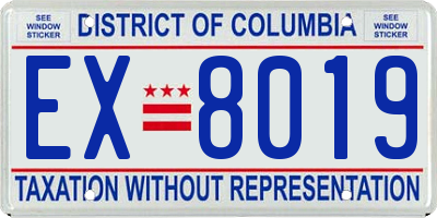 DC license plate EX8019