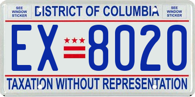 DC license plate EX8020