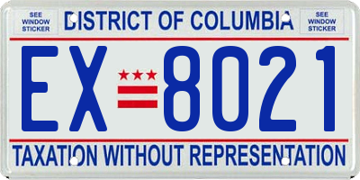 DC license plate EX8021