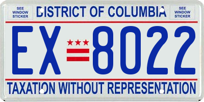 DC license plate EX8022