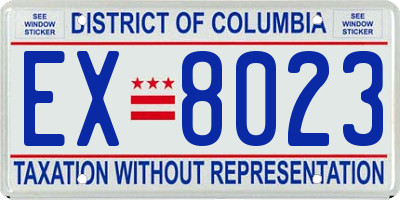 DC license plate EX8023