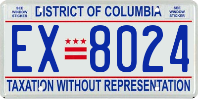 DC license plate EX8024