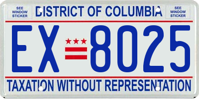 DC license plate EX8025