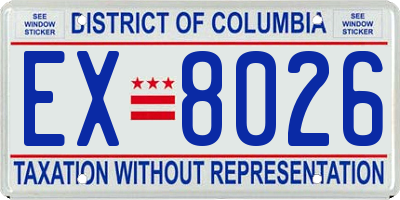 DC license plate EX8026