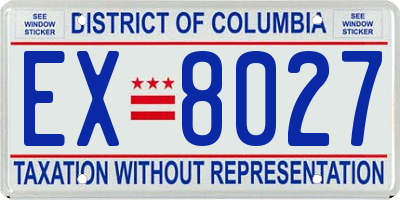 DC license plate EX8027