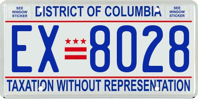 DC license plate EX8028