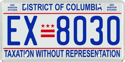 DC license plate EX8030