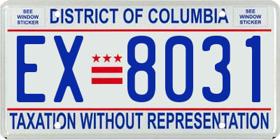 DC license plate EX8031