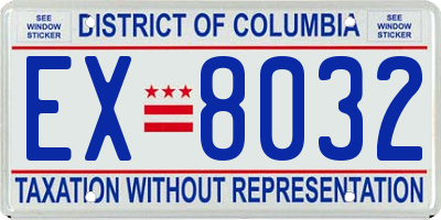 DC license plate EX8032