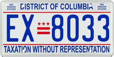 DC license plate EX8033