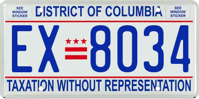 DC license plate EX8034