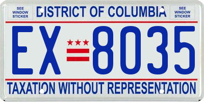 DC license plate EX8035