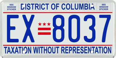 DC license plate EX8037