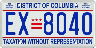 DC license plate EX8040