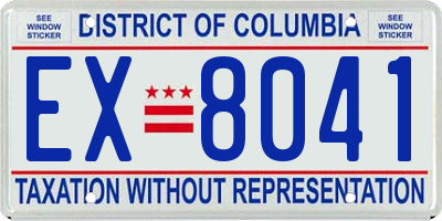 DC license plate EX8041