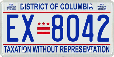 DC license plate EX8042