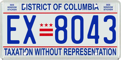 DC license plate EX8043