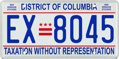 DC license plate EX8045