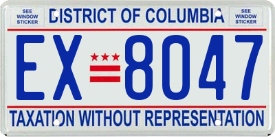 DC license plate EX8047