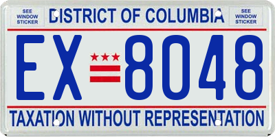 DC license plate EX8048