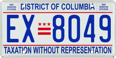 DC license plate EX8049