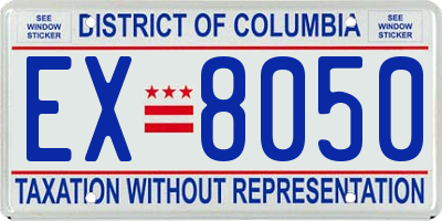 DC license plate EX8050