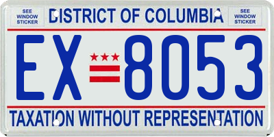 DC license plate EX8053