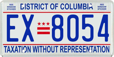 DC license plate EX8054