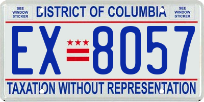 DC license plate EX8057