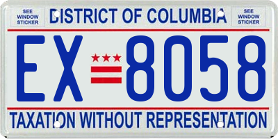 DC license plate EX8058