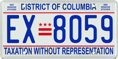 DC license plate EX8059