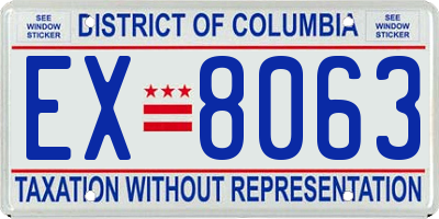 DC license plate EX8063