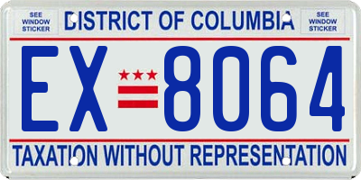 DC license plate EX8064