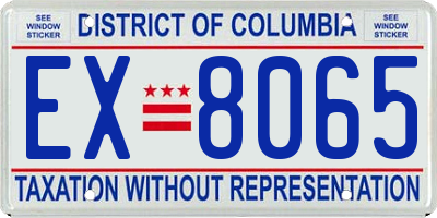 DC license plate EX8065